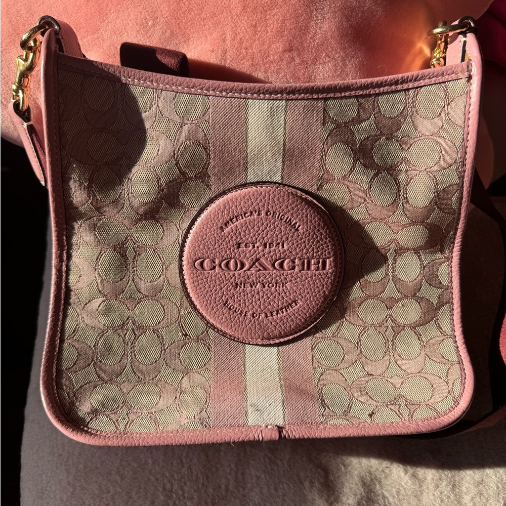 Authentic Coach Pink Signature Crossbody Bag